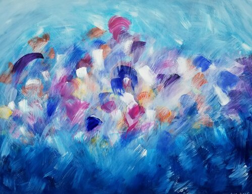 Blue Rain by Monique Dufour, Painting for Sale on Singulart