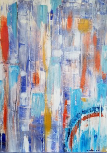 2 Snails in a Garden de Monique Dufour, Pintura a la venta en Singulart