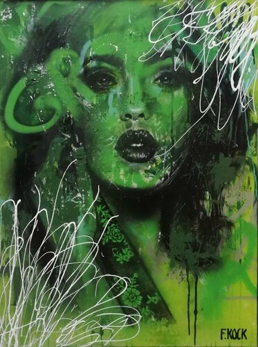 (It's Not Easy) Bein' Green (Frank Sinatra) by Femke Kock, Painting for Sale on Singulart