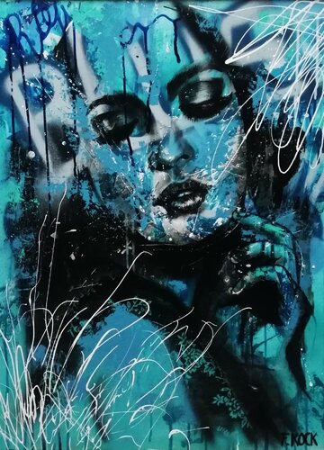 Blue Monday (New Order) van Femke Kock, Schilderij te koop op Singulart