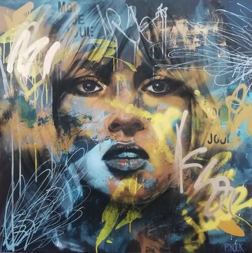 Moi Je Joue (brigitte bardot) van Femke Kock, Schilderij te koop op Singulart