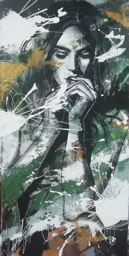 Party Girl(Michelle Gurevich) van Femke Kock, Schilderij te koop op Singulart