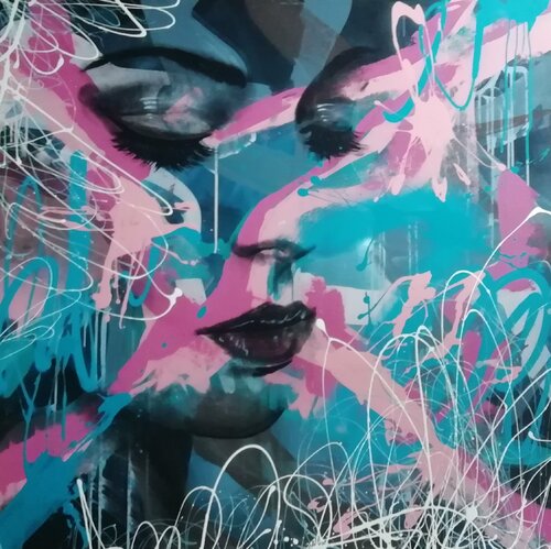 Don't Shut Me Down (Abba) van Femke Kock, Schilderij te koop op Singulart