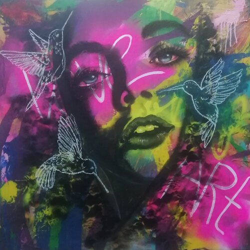 Pale Blue Eyes (The Velvet Underground) van Femke Kock, Schilderij te koop op Singulart