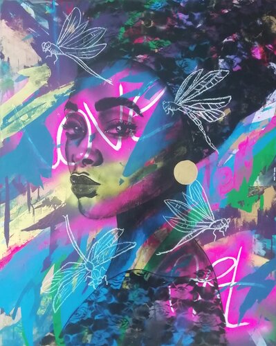 Found You (django django) van Femke Kock, Schilderij te koop op Singulart