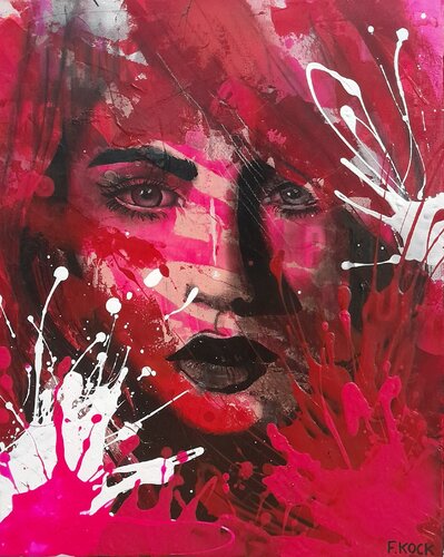 Pink Moon (Nick Drake) van Femke Kock, Schilderij te koop op Singulart