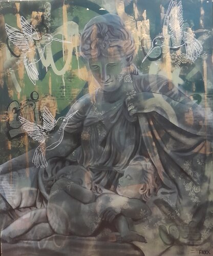 Ode To Leto Greek Goddess Of Motherhood And Demuneress van Femke Kock, Schilderij te koop op Singulart