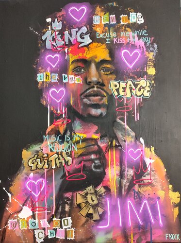 Jimi Hendrix van Femke Kock, Schilderij te koop op Singulart