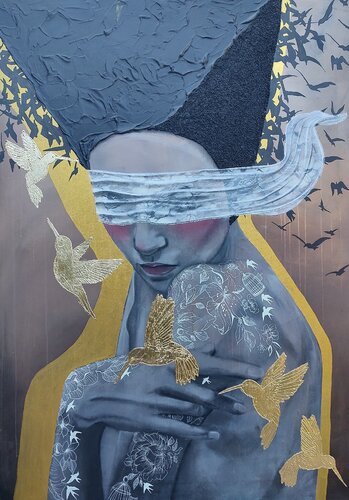 The Art Of Letting Go van Femke Kock, Schilderij te koop op Singulart