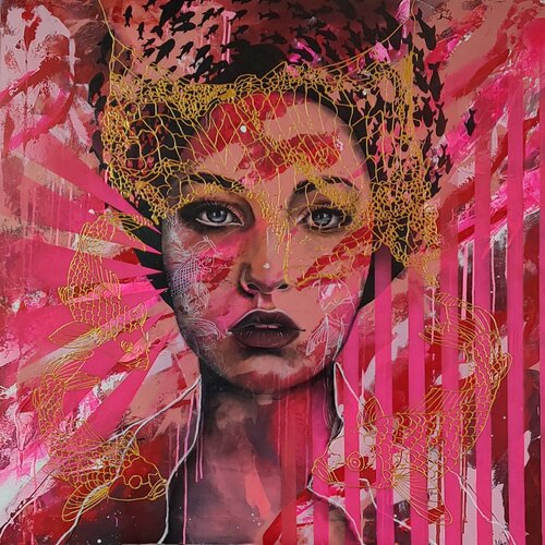 Untrendling The Nets Of Toxicity van Femke Kock, Schilderij te koop op Singulart