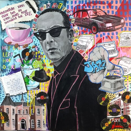 Jules Deelder van Femke Kock, Schilderij te koop op Singulart