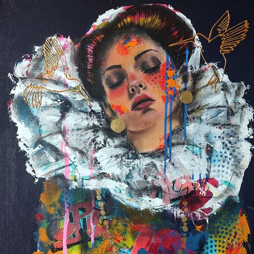 Little Miss Strange No.3 van Femke Kock, Schilderij te koop op Singulart