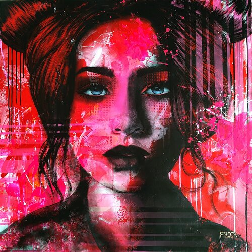 Red light spells danger No.2 van Femke Kock, Schilderij te koop op Singulart