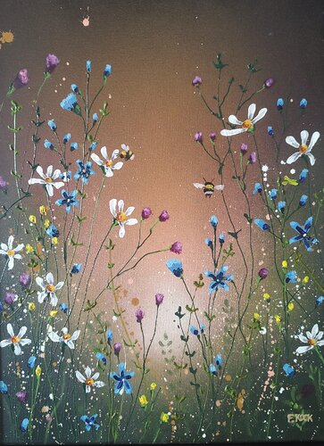 Wildflower field van Femke Kock, Schilderij te koop op Singulart