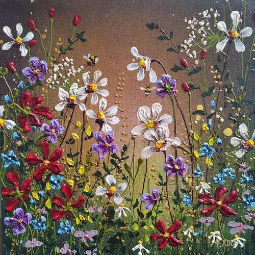 Wildflower field van Femke Kock, Schilderij te koop op Singulart