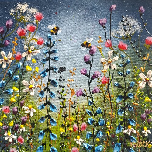 Wildflower field van Femke Kock, Schilderij te koop op Singulart