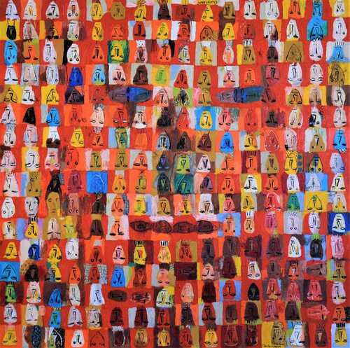 #1611 BIG BROTHER IN RED van Charles Cham, Schilderij te koop op Singulart