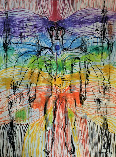 #2829 COUPLE OF CRAZY CHAKRAS II par Charles Cham, Peinture en vente sur Singulart