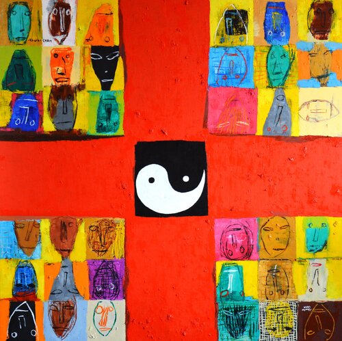 #3018 YIN-YANG-CROSS par Charles Cham, Peinture en vente sur Singulart
