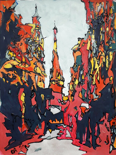 Evening falling van Olga Aleksandrova, Werk op papier te koop op Singulart