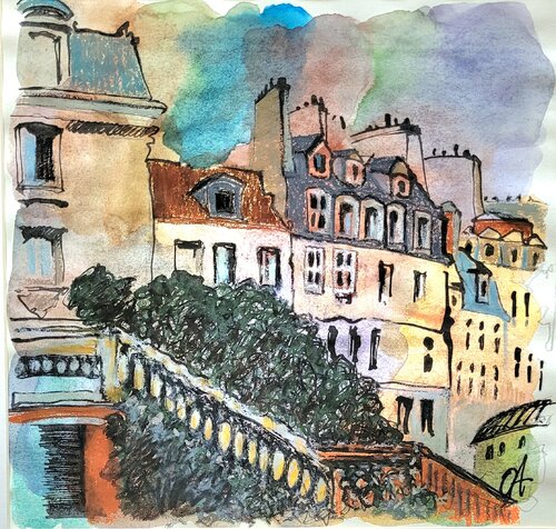 Just a few steps up by Olga Aleksandrova, 종이 for Sale on Singulart