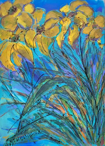 Golden highlights de Olga Aleksandrova, Pintura a la venta en Singulart