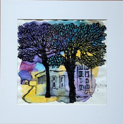 Yellow flashes di Olga Aleksandrova, Opera su carta in vendita su Singulart