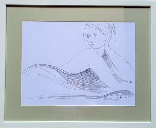 Distracted reader di Olga Aleksandrova, Disegno in vendita su Singulart