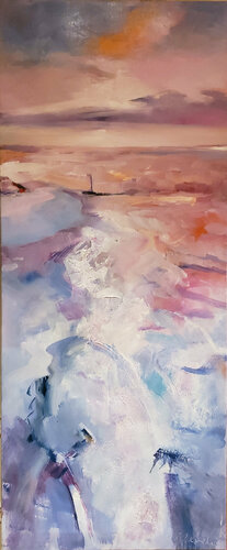 Ice on the Danube van Claudia Kusznirczuk, Schilderij te koop op Singulart