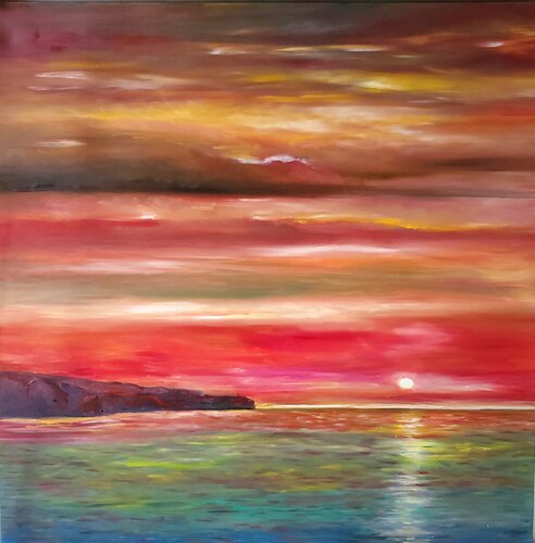 Sussex Sunset van Claudia Kusznirczuk, Schilderij te koop op Singulart