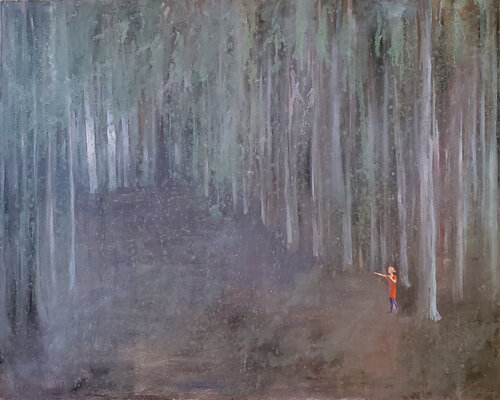 Girl in the woods de Claudia Kusznirczuk, Pintura a la venta en Singulart