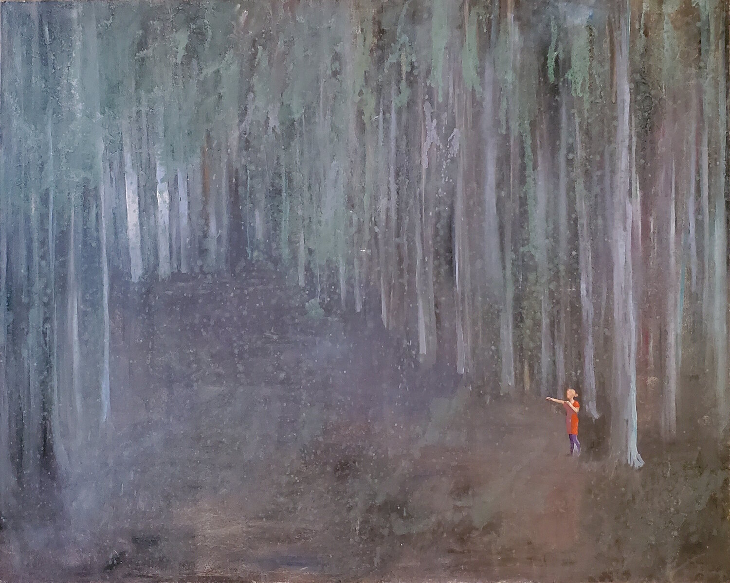 Girl in the woods Claudia Kusznirczuk Originalgemälde zu verkaufen