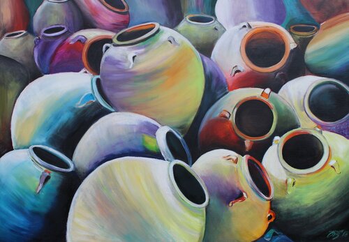 Amphoras with H2O van Anna Pavlovich-Naneva, Schilderij te koop op Singulart