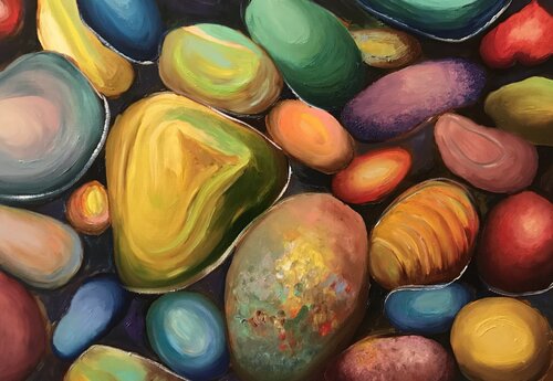UNDERWATER STONES de Anna Pavlovich-Naneva, Pintura a la venta en Singulart