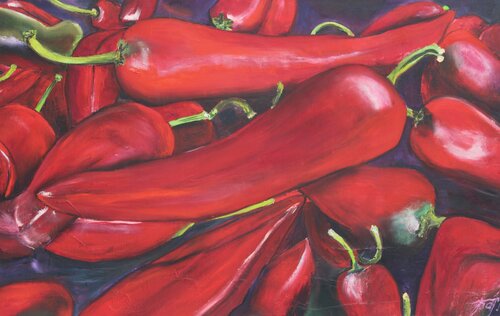 Hot peppers by Anna Pavlovich-Naneva, Painting for Sale on Singulart