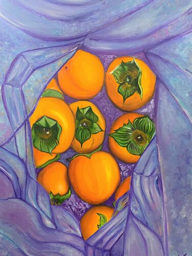 Persimmon in a package von Anna Pavlovich-Naneva, Malerei kaufen auf Singulart