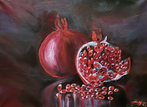Still life with garnets von Anna Pavlovich-Naneva, Malerei kaufen auf Singulart