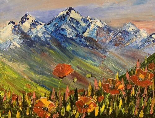 5 poppies von Anna Pavlovich-Naneva, Malerei kaufen auf Singulart