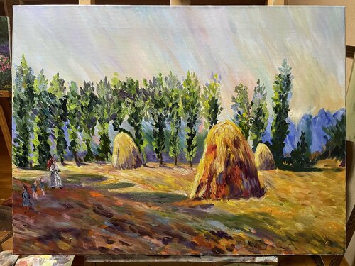 Haystacks at Giverny von Anna Pavlovich-Naneva, Malerei kaufen auf Singulart