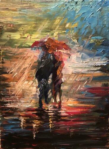 Under the umbrella von Anna Pavlovich-Naneva, Malerei kaufen auf Singulart
