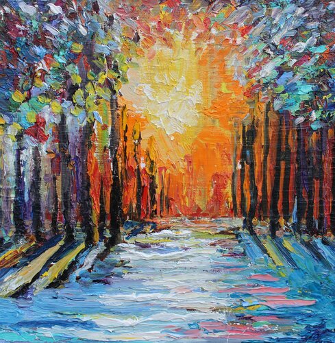 Winter sunset von Anna Pavlovich-Naneva, Malerei kaufen auf Singulart