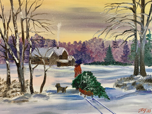 Winter fairy tale van Anna Pavlovich-Naneva, Schilderij te koop op Singulart