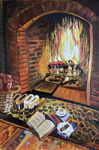 Cozy evening van Anna Pavlovich-Naneva, Schilderij te koop op Singulart