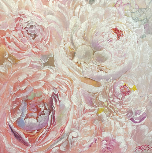 Marshmallow peonies by Anna Pavlovich-Naneva, Painting for Sale on Singulart