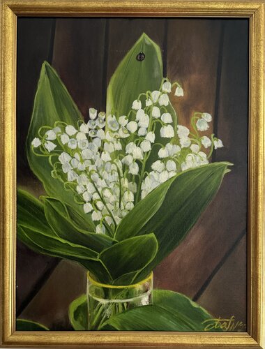 Bouquet of may lilies von Anna Pavlovich-Naneva, Malerei kaufen auf Singulart