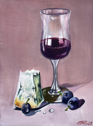 Cheese and wine van Anna Pavlovich-Naneva, Schilderij te koop op Singulart