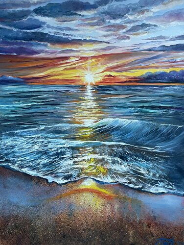 Sunset on the sea van Anna Pavlovich-Naneva, Schilderij te koop op Singulart