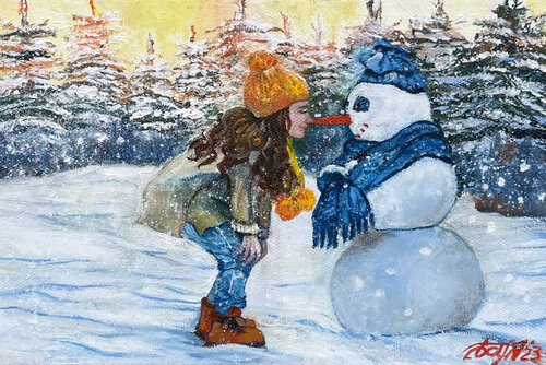 The girl and the snowman Anna Pavlovich-Naneva