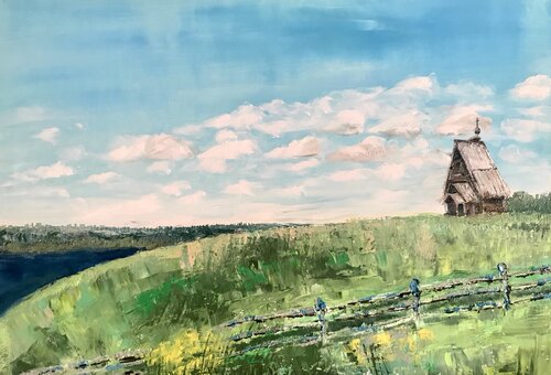 Ples, Levitan's hill van Anna Pavlovich-Naneva, Schilderij te koop op Singulart