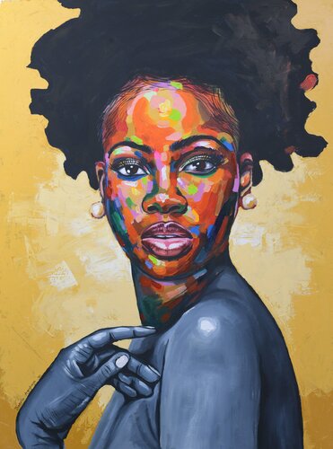 Enìyàn (Human) 2 par Damola Ayegbayo, Peinture en vente sur Singulart